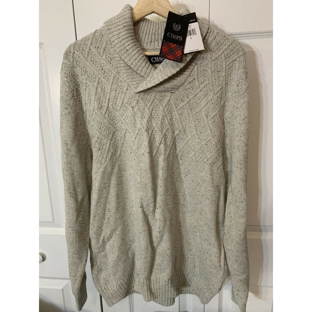 New Chaps Men’s Sz XL Tan Sweater‎ Cowl Neck NWT Pullover